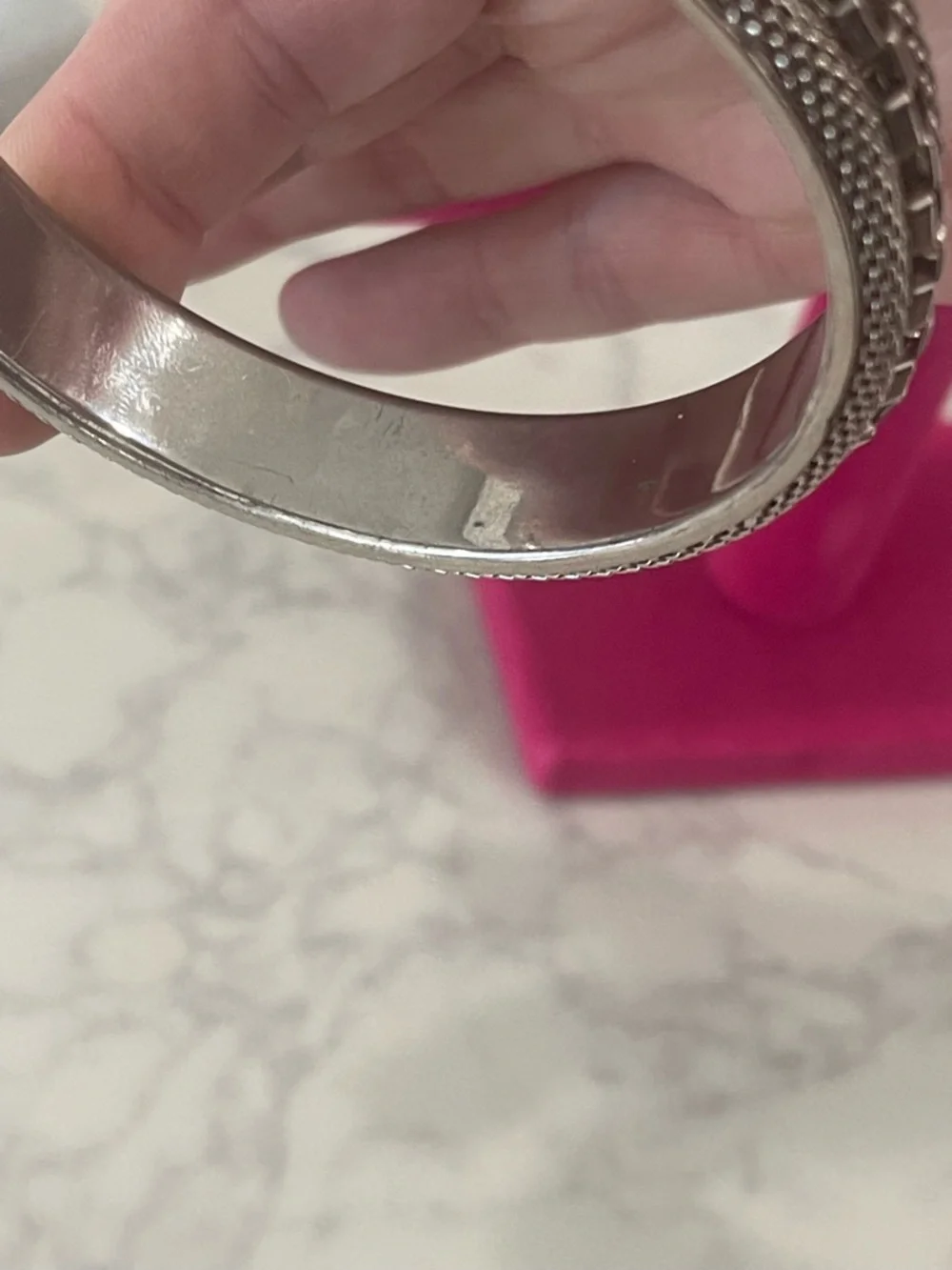 Silver Multi-Chain/Mesh Bangle Bracelet